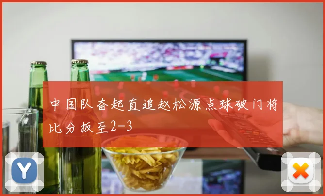 中国队奋起直追赵松源点球破门将比分扳至2-3